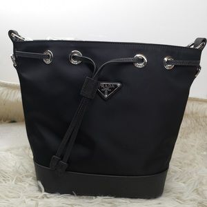 Black Prada Bucket Bag